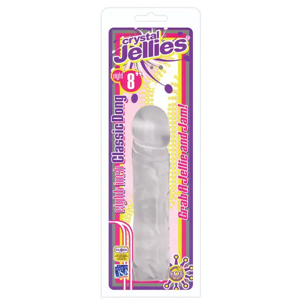 Crystal Jellies 8’’ Classic Dildo - Clear - Dongs & Dildos
