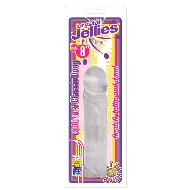 Crystal Jellies 8’’ Classic Dildo - Clear - Dongs & Dildos