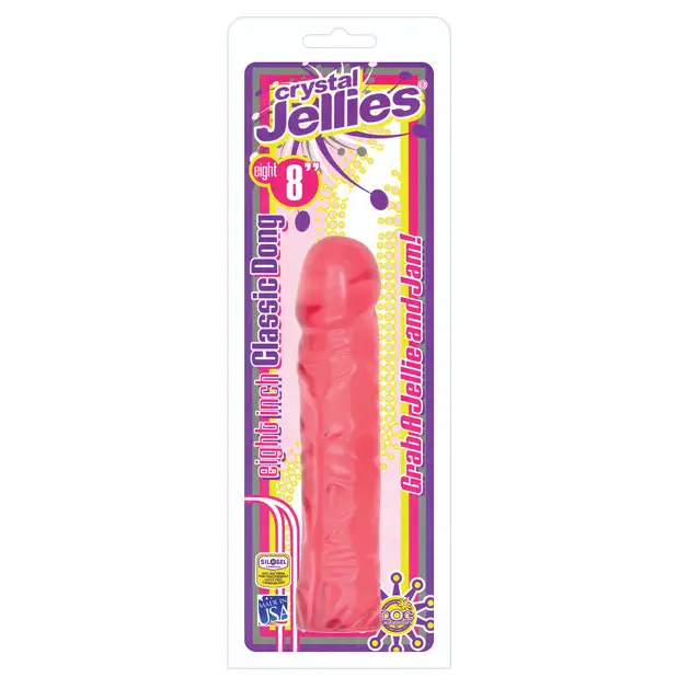 Crystal Jellies 8’’ Classic Dildo - Pink - Dongs & Dildos