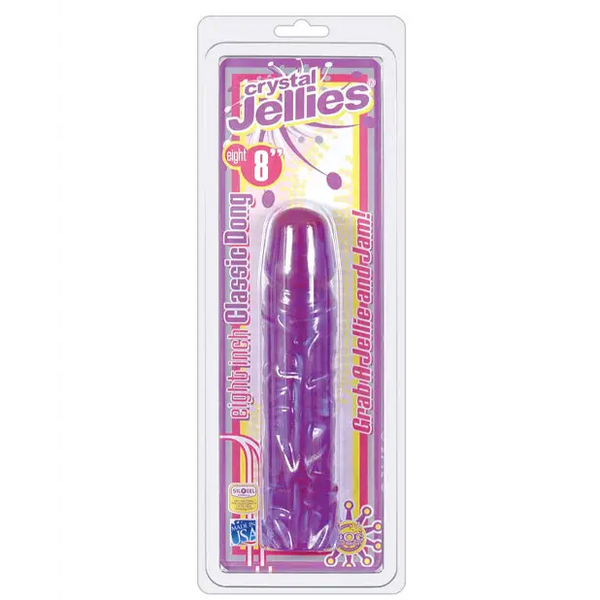 Crystal Jellies 8’’ Classic Dildo - Purple - Dongs & Dildos