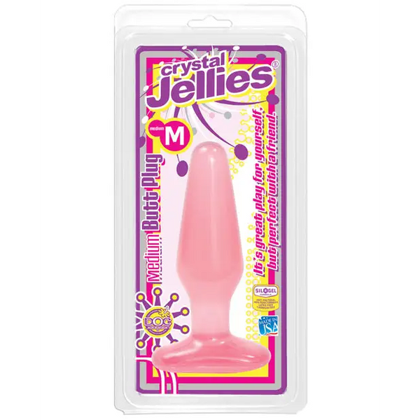 Crystal Jellies Butt Plug - Medium Pink - Anal Products
