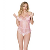 Crystal Pink Peek a Boo Crotchless Teddy Pink O/S - Lingerie - Hanging