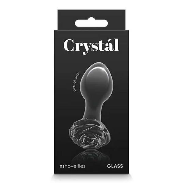 Crystal Rose Butt Plug - Black - Anal Products