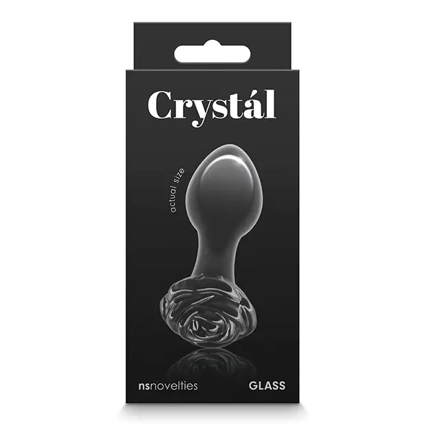 Crystal Rose Butt Plug - Black - Anal Products