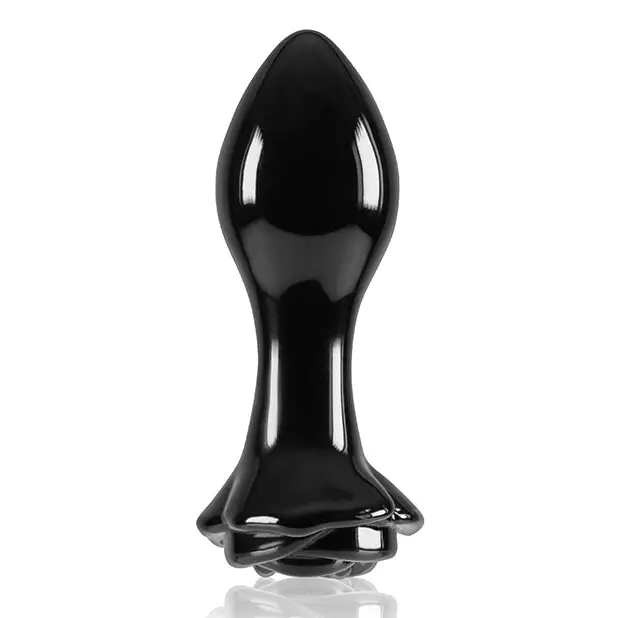 Crystal Rose Butt Plug - Black - Anal Products