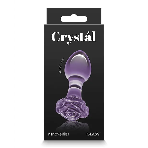 Crystal Rose Butt Plug - Purple - Anal Products