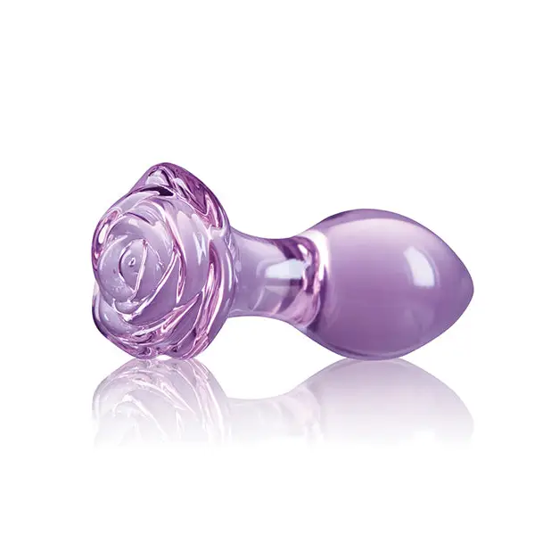 Crystal Rose Butt Plug - Purple - Anal Products