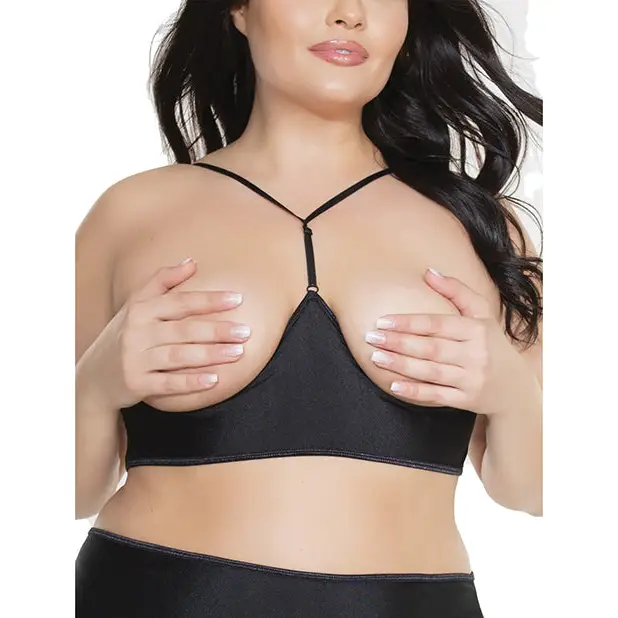 Cupless Underbust Bra w/Adjustable T-Back (Can be Worn Two Ways) Black OS/XL - Lingerie - Hanging