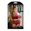 Curve Aria Lace Halter Top & High Waist Panty Red 1X/2X - Lingerie - Plus/Queen - Packaged