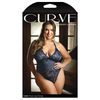 Curve Cara Stretch Lace Teddy w/Snap Crotch Ink Blue 3X/4X - Lingerie - Plus/Queen - Packaged
