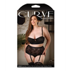 Curve Chloe Lace Bra & High Waist Panty w/Detachable Garters Black 1X/2X - Lingerie - Plus/Queen - Packaged