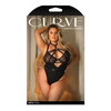 Curve Krista Lace Strappy Teddy w/Adjustable Back Straps Black 3X/4X - Lingerie - Plus/Queen - Packaged