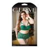 Curve Nadine Longline Contour Cup Bra High Waist Panty w/Removable Garters Emerald 1X/2X - Lingerie - Plus/Queen