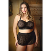 Curve Nova Star Halter Top & Shorts Black 3X/4X - Lingerie - Plus/Queen - Packaged