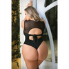 Curve Raven High Neck Bodysuit w/Snap Crotch Black 3X/4X - Lingerie - Plus/Queen - Packaged