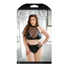 Curve Rebel Wetlook Halter Top w/Removable Chain & Panty Black 1X/2X - Lingerie - Plus/Queen - Packaged