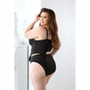 Curve Sloan Cropped Bustier Top & Panty Black 1X/2X - Lingerie - Plus/Queen - Packaged