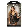 Curve Stretch Lace Chemise & Matching G-String Black 1X/2X - Lingerie - Plus/Queen - Packaged
