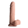 Curve Toys Big Shot 7’’ Vibrating 21X Silicone Dildo w/Balls & Remote - Light - Dongs & Dildos