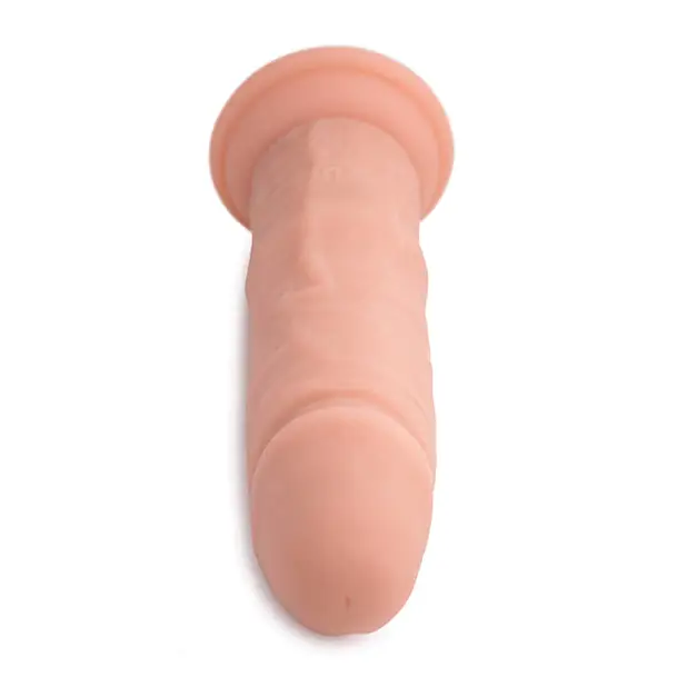 Curve Toys Big Shot 7’’ Vibrating 21X Silicone Dildo w/out Balls w/Remote - Light - Dongs & Dildos
