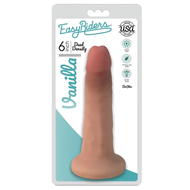 Curve Toys Easy Rider Dual Density 6’’ Slim Bioskin Dong - Vanilla - Strap Ons