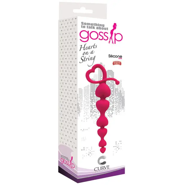 Curve Toys Gossip Hearts on a String - Magenta - Anal Products