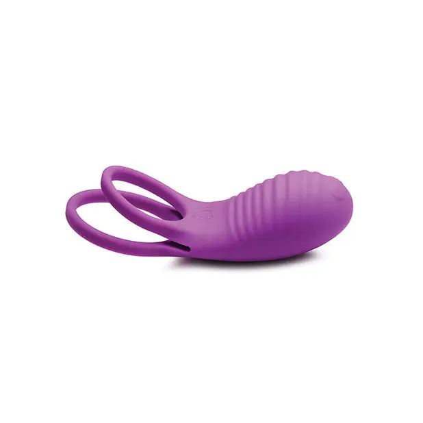 Curve Toys Gossip Love Loops 10X Silicone Cock Ring w/Remote - Violet - Penis Enhancement