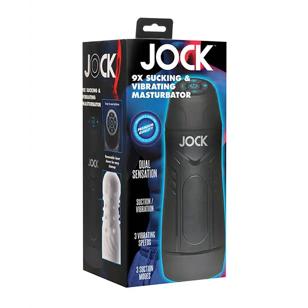 Curve Toys Jock 9X Sucking & Vibrating Masturbator - White - Dolls & Masturbators