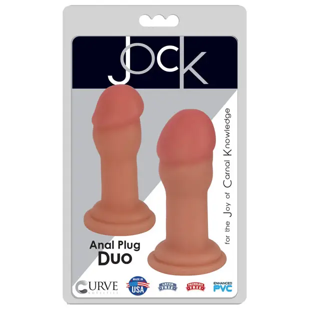 Curve Toys Jock Anal Plug Duo Set - Vanilla - Anal Products