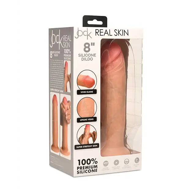 Curve Toys Jock Real Skin Silicone 8’’ Dildo - Dongs & Dildos