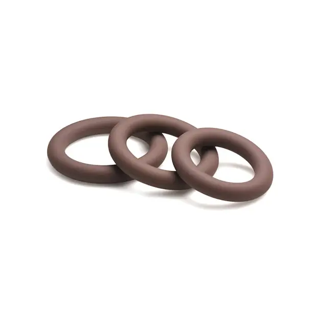 Curve Toys Jock Silicone Cock Ring Set of 3 - Dark - Penis Enhancement