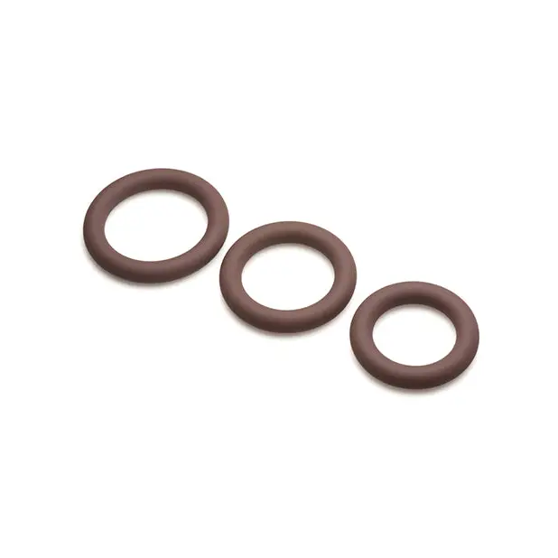 Curve Toys Jock Silicone Cock Ring Set of 3 - Dark - Penis Enhancement