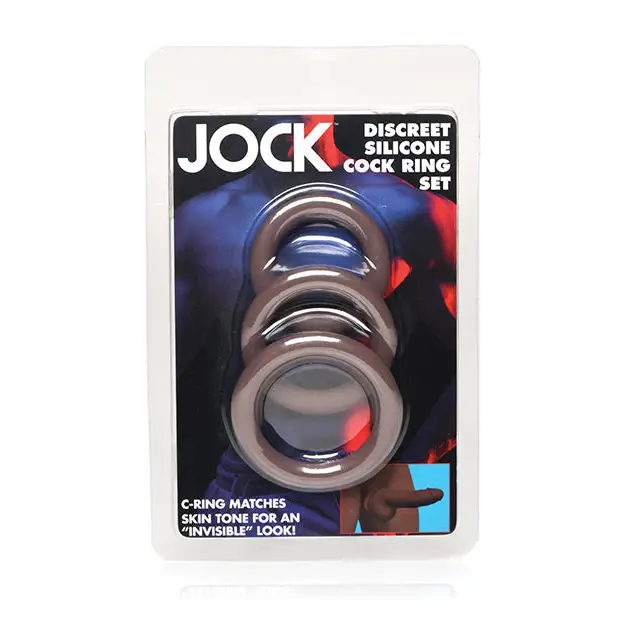 Curve Toys Jock Silicone Cock Ring Set of 3 - Dark - Penis Enhancement