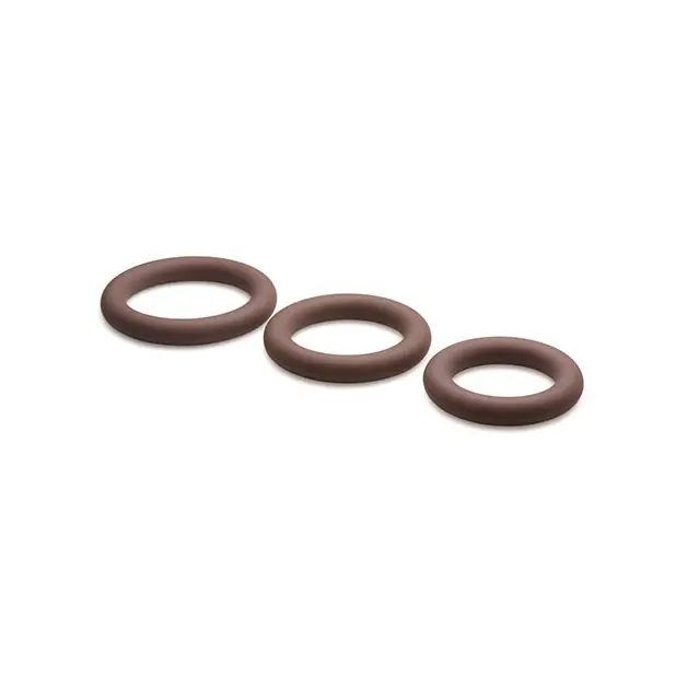 Curve Toys Jock Silicone Cock Ring Set of 3 - Dark - Penis Enhancement