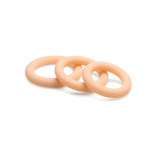 Curve Toys Jock Silicone Cock Ring Set of 3 - Light - Penis Enhancement