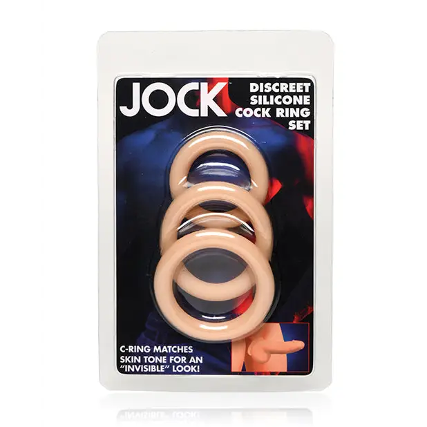 Curve Toys Jock Silicone Cock Ring Set of 3 - Light - Penis Enhancement