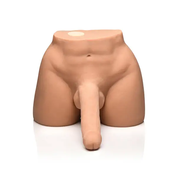 Curve Toys Jock Vibrating & Squeezing Male Masturbator w/Poseable Dildo - Dolls & Masturbators