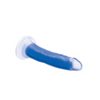 Curve Toys Lollicock 7’’ Glow In The Dark Silicone Dildo - Blue - Dongs & Dildos