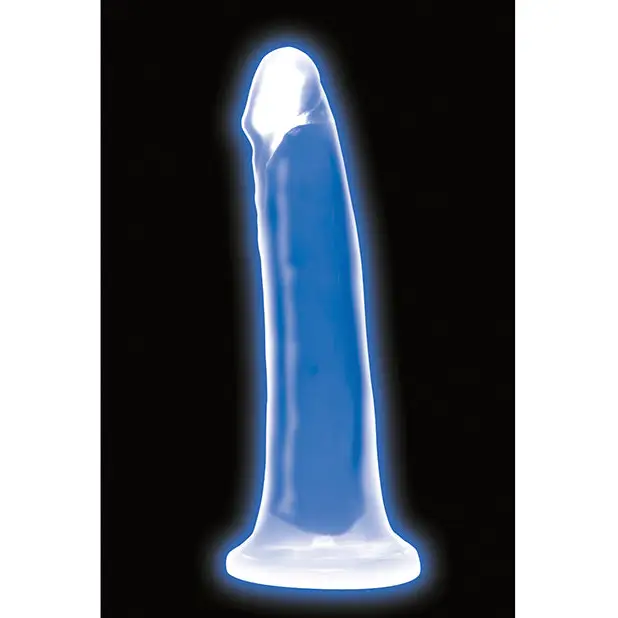 Curve Toys Lollicock 7’’ Glow In The Dark Silicone Dildo - Blue - Dongs & Dildos