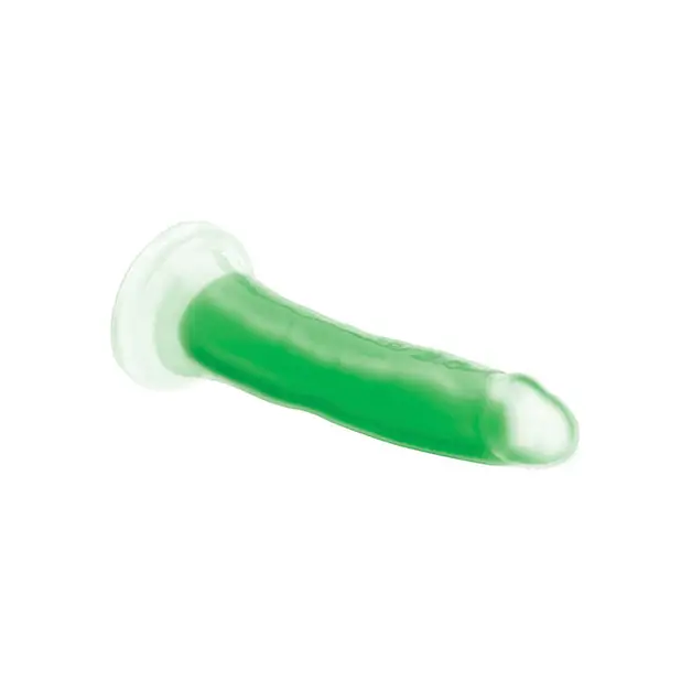 Curve Toys Lollicock 7’’ Glow In The Dark Silicone Dildo - Green - Dongs & Dildos