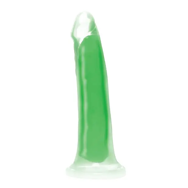 Curve Toys Lollicock 7’’ Glow In The Dark Silicone Dildo - Green - Dongs & Dildos