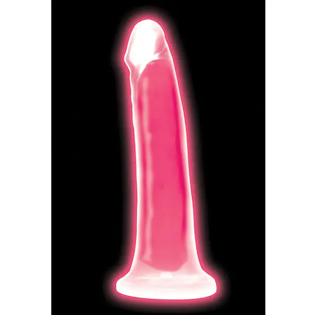 Curve Toys Lollicock 7’’ Glow In The Dark Silicone Dildo - Pink - Dongs & Dildos