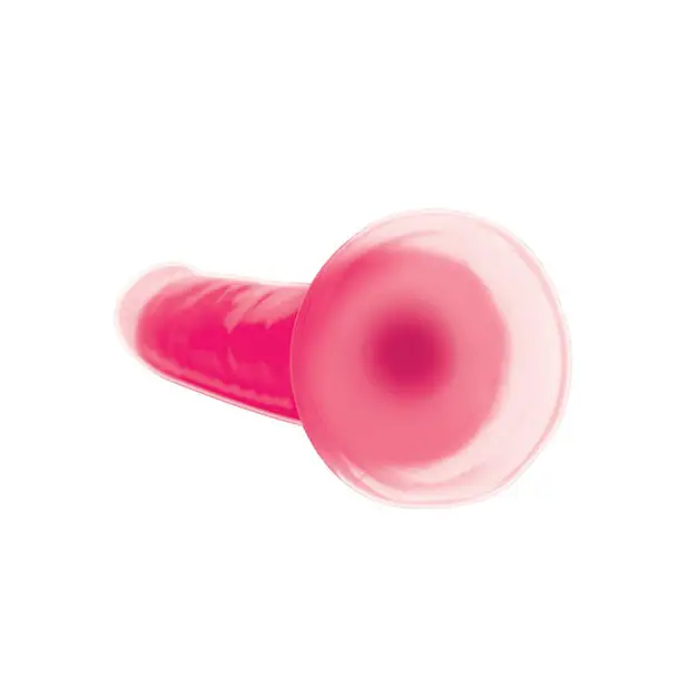 Curve Toys Lollicock 7’’ Glow In The Dark Silicone Dildo - Pink - Dongs & Dildos