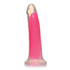 Curve Toys Lollicock 7’’ Glow In The Dark Silicone Dildo - Pink - Dongs & Dildos