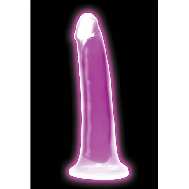 Curve Toys Lollicock 7’’ Glow In The Dark Silicone Dildo - Purple - Dongs & Dildos