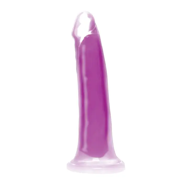 Curve Toys Lollicock 7’’ Glow In The Dark Silicone Dildo - Purple - Dongs & Dildos