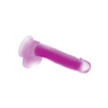 Curve Toys Lollicock 7’’ Glow In The Dark Silicone Dildo w/Balls - Purple - Dongs & Dildos