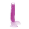 Curve Toys Lollicock 7’’ Glow In The Dark Silicone Dildo w/Balls - Purple - Dongs & Dildos