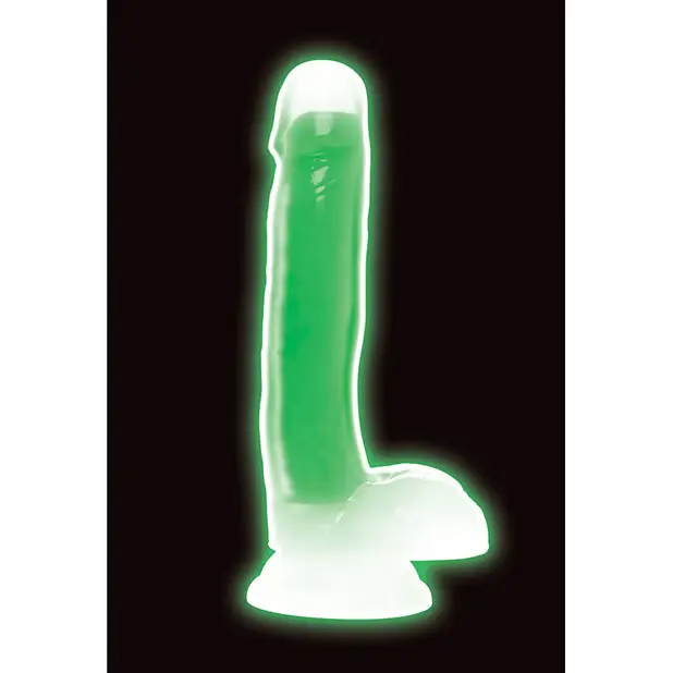 Curve Toys Lollicock 7’’ Glow In The Dark Silicone Dildo w/Balls - Green - Dongs & Dildos