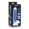 Curve Toys Lollicock 7’’ Glow In The Dark Silicone Dildo w/Balls - Blue - Dongs & Dildos